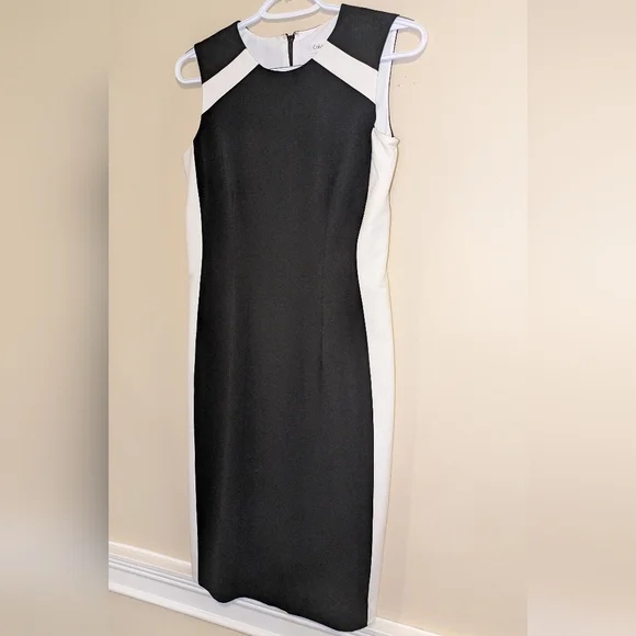 Calvin Klein Black and White Sleeveless Dress - Picture 2 of 10